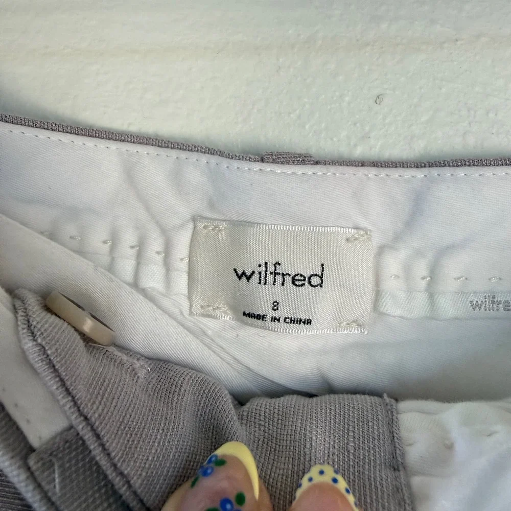 Aritzia Wilfred The Effortless Pants Linen Blend Trouser Cloudy Lilac Size 8